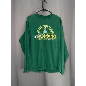 Vintage Reebok Super Bowl XLV Tee – Packers Champs 2011, Green, Size M
